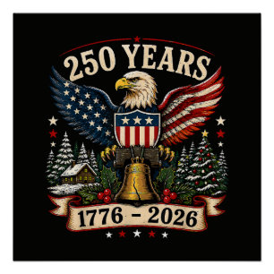 USA 250. Jahrestag Patriotisches Weihnachten Adler Poster