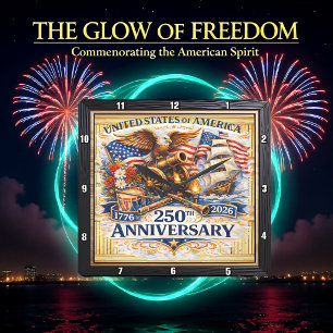 USA 250. Jahrestag Revolutions-Erbe Quadratische Wanduhr