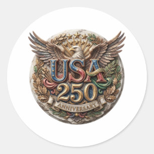 USA 250 JAHRESTAG RUNDER AUFKLEBER