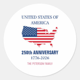 USA 250. Jahrestag Semiquincentennial Patriotisch Runder Aufkleber