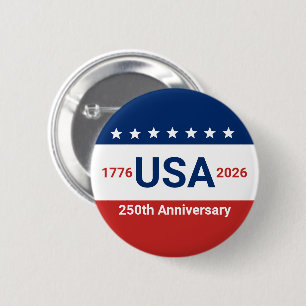 USA 250. Jubiläum 1776 2026 4. Juli Button