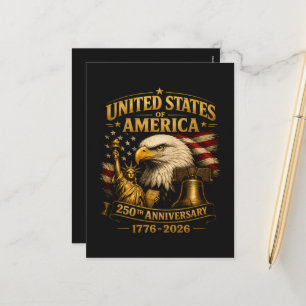 USA 250. Jubiläum Adler Feiertagspostkarte