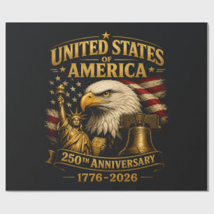 USA 250. Jubiläum Adler Geschenkpapier