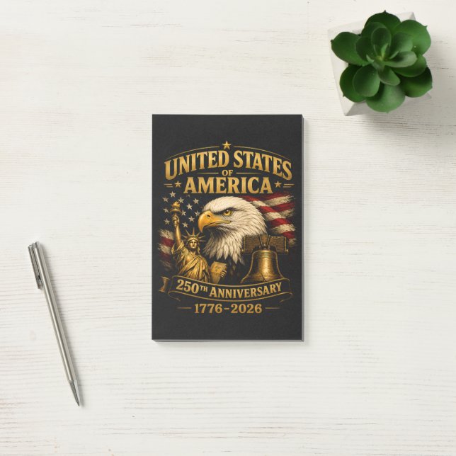 USA 250. Jubiläum Adler Post-it Klebezettel (Büro)