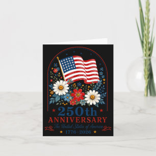 Usa 250. Jubiläum Florale Amerikanische Flagge 4. Karte