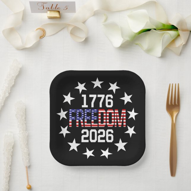 USA 250. Jubiläum Freedom Papier Teller (Hochzeit)