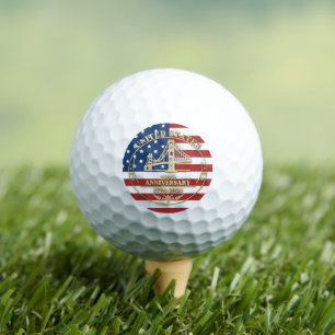 USA 250. Jubiläum Golden Gate Patriotische Flagge  Golfball