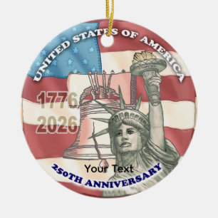 USA 250. Jubiläum  Keramik Ornament