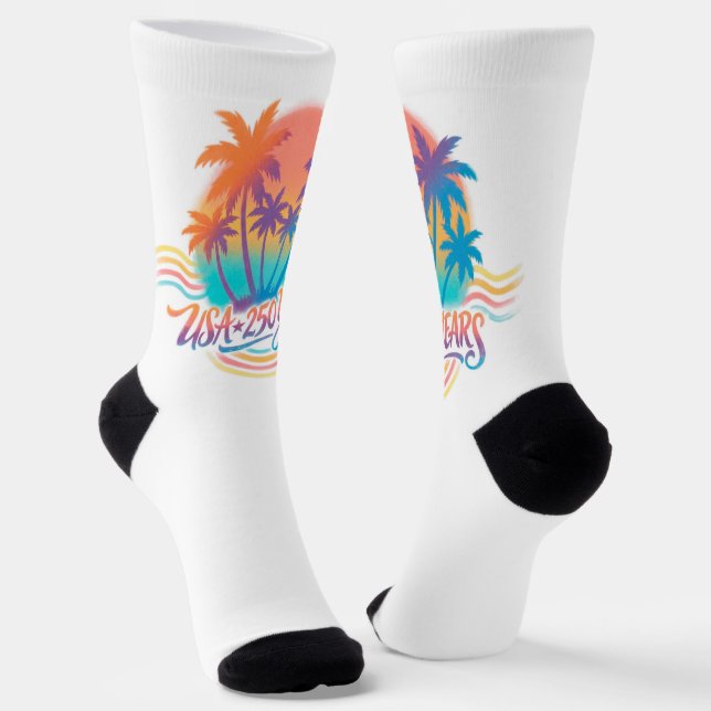 USA 250. Jubiläum Palmen  Socken (Gewinkelt)