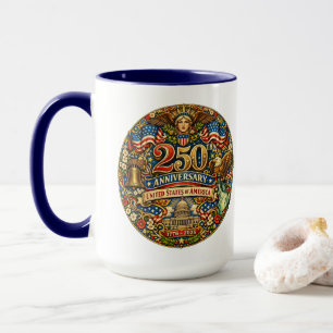USA 250. Jubiläum Retro Vintage Art Nouveau Tasse