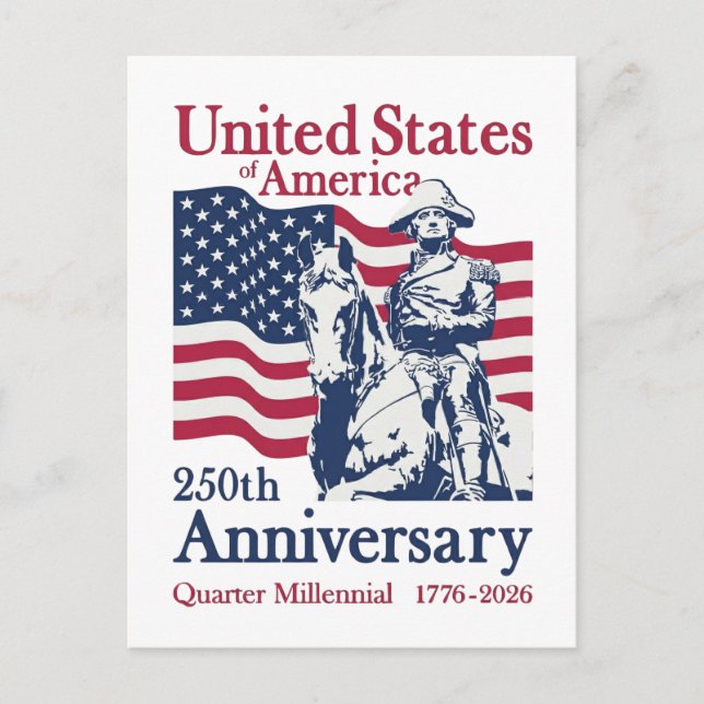 USA 250. Jubiläum Semiquincentennial 1776-2026 Postkarte (Vorderseite)