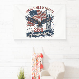 USA 250. Jubiläum Weißkopfseeadler Freiheitsstatue Banner