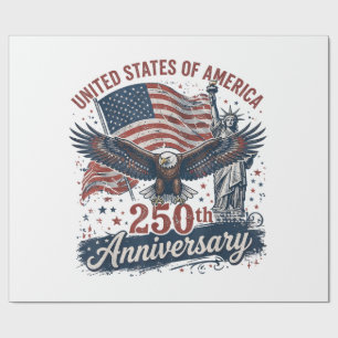 USA 250. Jubiläum Weißkopfseeadler Freiheitsstatue Geschenkpapier