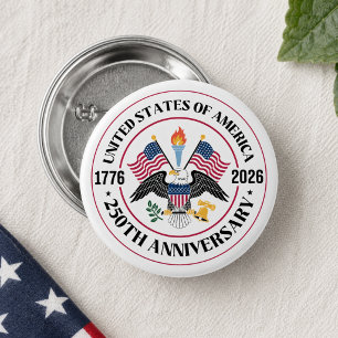 USA 250. Jubiläums-Patriotisches-Adler-Emblem Button