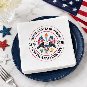 USA 250. Jubiläums-Patriotisches-Adler-Siegel Serviette