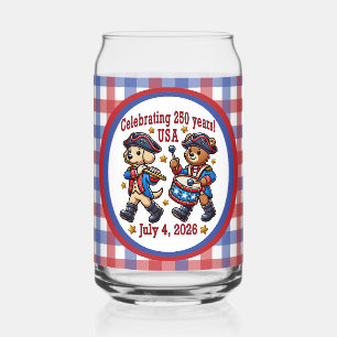 USA 250. Jubiläums-Souvenir - Patriotisch Dosenglas