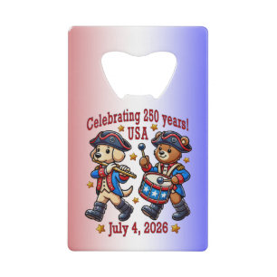USA 250. Jubiläums-Souvenir - Patriotisch Geldbeutel Flaschenöffner