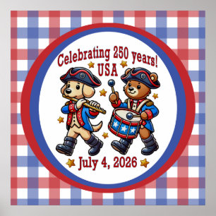 USA 250. Jubiläums-Souvenir - Patriotisch Poster