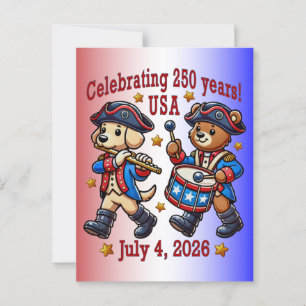 USA 250. Jubiläums-Souvenir - Patriotisch Postkarte