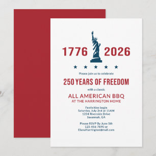 USA 250   Klassische All American BBQ-Feier Einladung