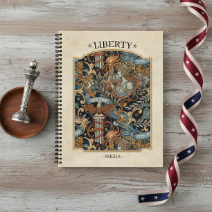 USA 250 Liberty Art Nouveau Muster Rahmen ID1302 Notizbuch