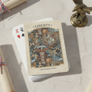 USA 250 Liberty Art Nouveau Muster Rahmen ID1302 Spielkarten