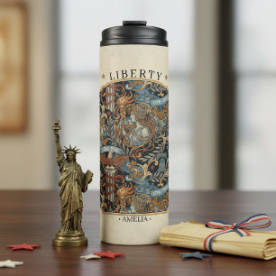 USA 250 Liberty Art Nouveau Muster Rahmen ID1302 Thermosbecher
