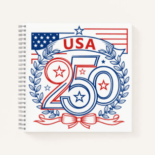 USA 250 Patrioten-Jubiläumsemblem-Design Notizbuch