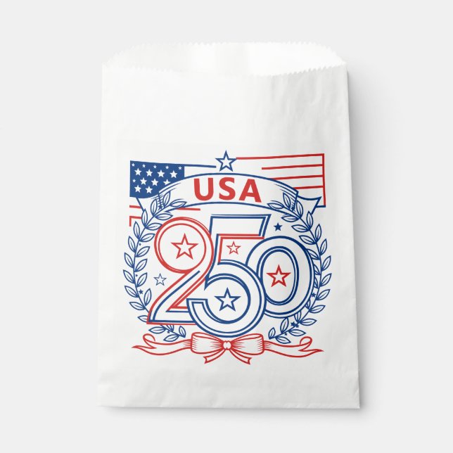 USA 250 Patriotic Anniversary Emblem Design Geschenktütchen (Vorderseite)