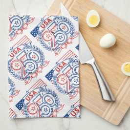 USA 250 Patriotic Anniversary Emblem Design Geschirrtuch