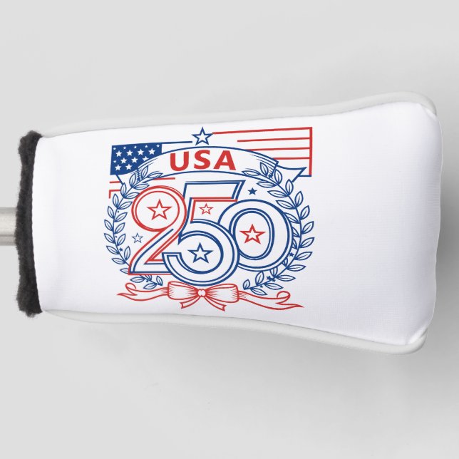 USA 250 Patriotic Anniversary Emblem Design Golf Headcover (Vorderseite)