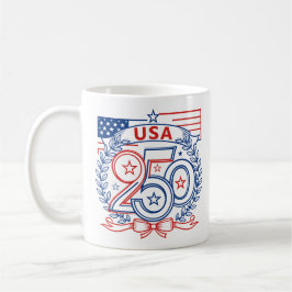 USA 250 Patriotic Anniversary Emblem Design Kaffeetasse