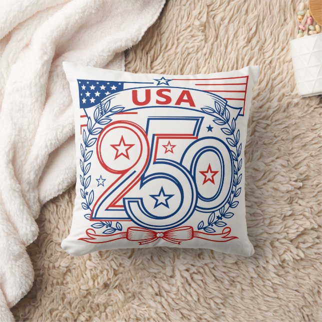 USA 250 Patriotic Anniversary Emblem Design Kissen (Decke)