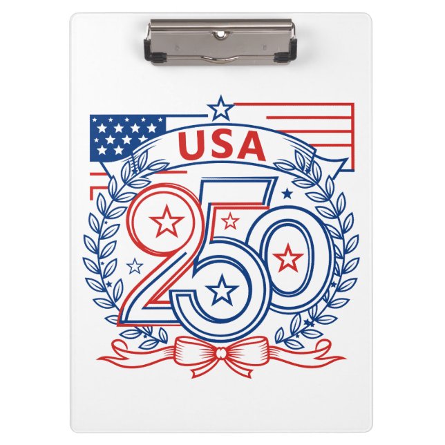 USA 250 Patriotic Anniversary Emblem Design Klemmbrett (Vorderseite)