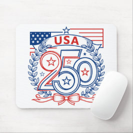USA 250 Patriotic Anniversary Emblem Design Mousepad