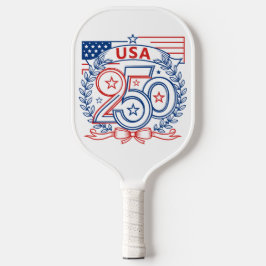 USA 250 Patriotic Anniversary Emblem Design Pickleball Schläger