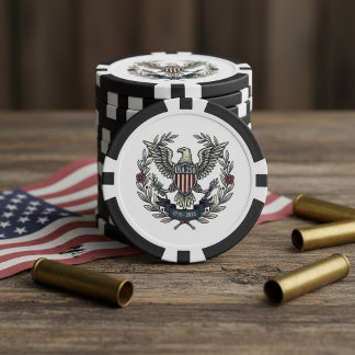 USA 250 Patriotic Eagle Heritage Motif ID1299 Pokerchips