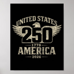 USA 250 Patriotischer Adler 4. Juli 250. Jahrestag Poster