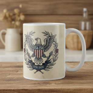 USA 250 Patriotischer Adler-Erbe-Motiv Crm ID1299 Kaffeetasse