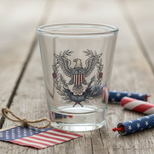 USA 250 Patriotischer Adler-Erbe-Motiv ID1299 Schnapsglas