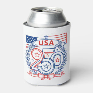 USA 250 Patriotisches Jubiläumsemblem-Design Dosenkühler