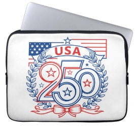 USA 250 Patriotisches Jubiläumsemblem-Design Laptopschutzhülle