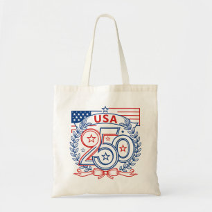 USA 250 Patriotisches Jubiläumsemblem-Design Tragetasche