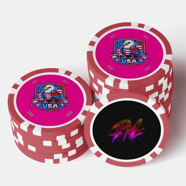 USA 250 POKERCHIPS (Stapel)