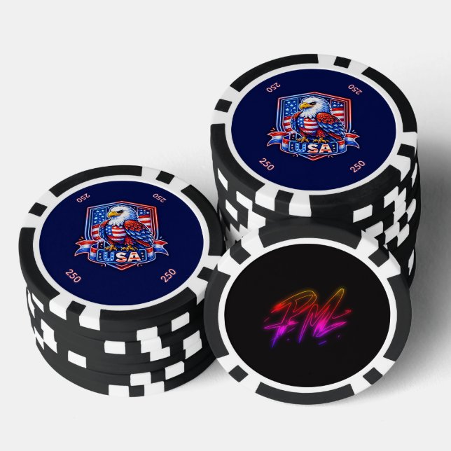 USA 250 POKERCHIPS (Stapel)
