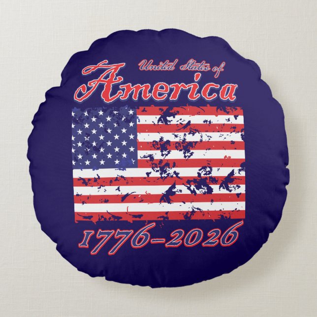 USA 250 RUNDES KISSEN (Vorderseite)
