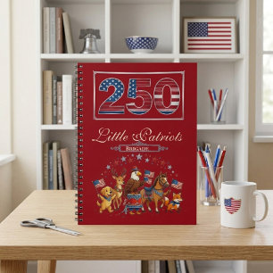 USA 250 Tiere Little Patriots Brigade Hausaufgaben Notizblock