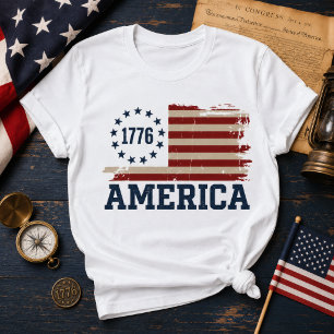 USA 250. Vintage 1776 Amerika Flagge im Distressed T-Shirt