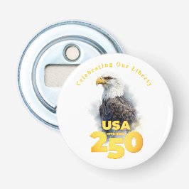 USA 250: Watercolor Bald Eagle & Gold Flaschenöffner