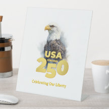 USA 250: Watercolor Bald Eagle & Gold